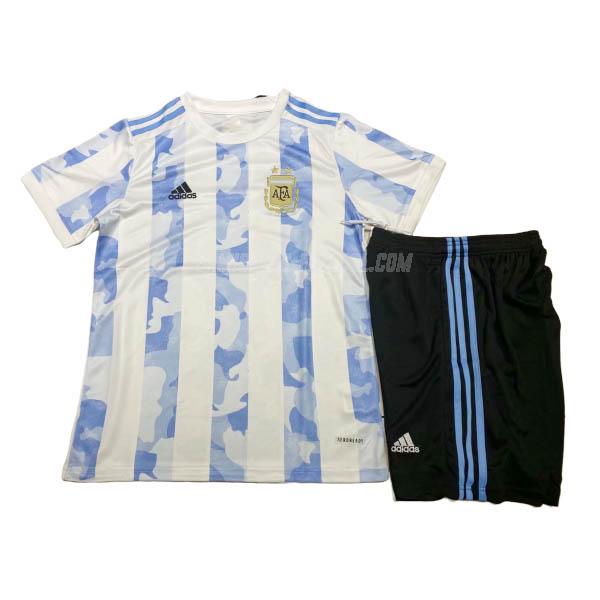 adidas camisola argentina crianças equipamento principal 2020-21