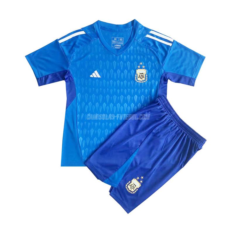 adidas camisola argentina crianças guarda-redes azul 2023