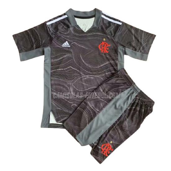 adidas camisola flamengo crianças guarda-redes preto 2021-22
