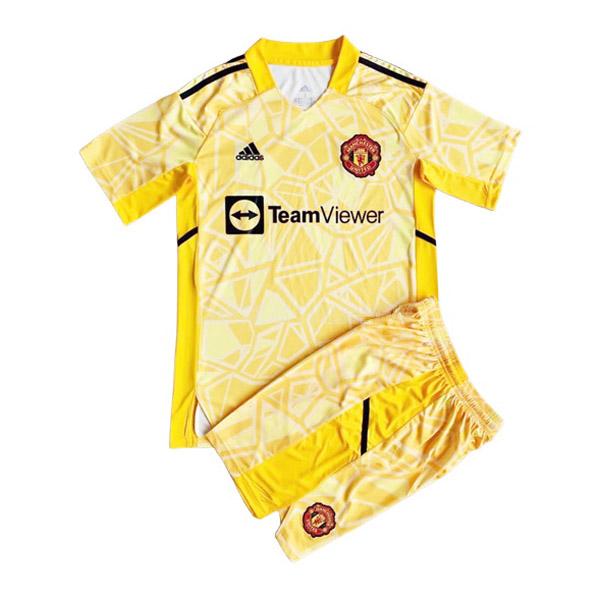 adidas camisola manchester united crianças guarda-redes amarelo 2022-23