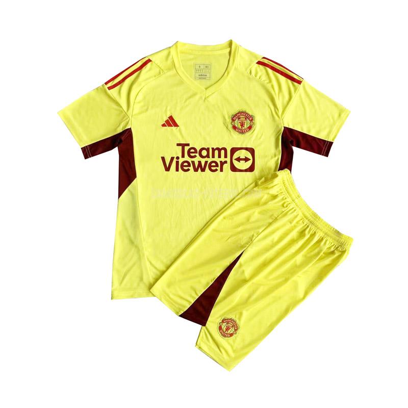 adidas camisola manchester united crianças guarda-redes amarelo 2023-24