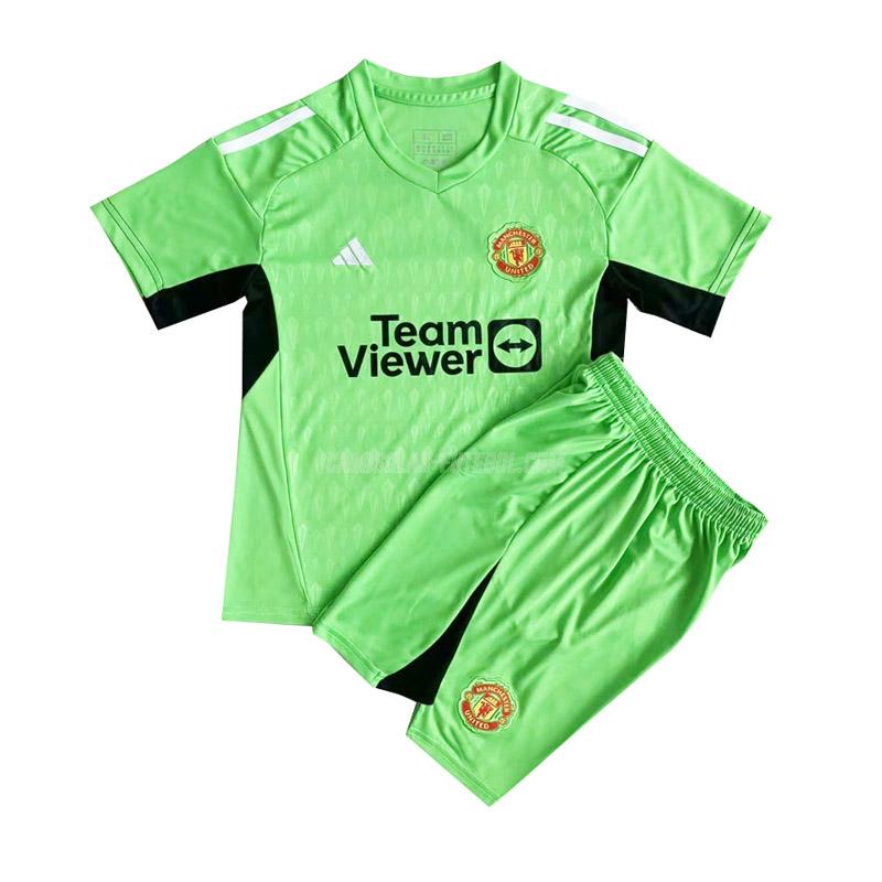 adidas camisola manchester united crianças guarda-redes verde 2023-24