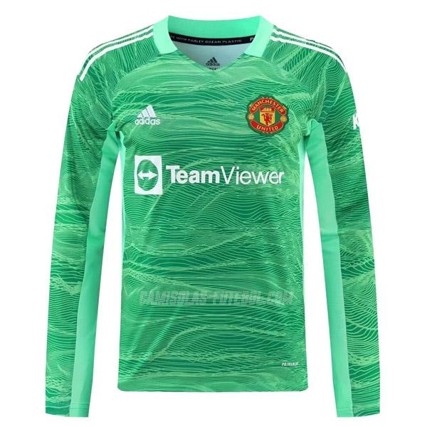 adidas camisola manchester united manga comprida do guarda-redes verde 2021-22