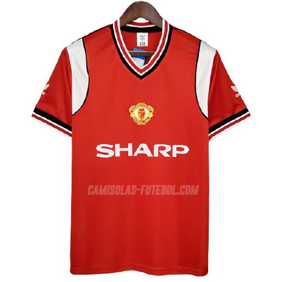 adidas camisola retrô manchester united equipamento principal 1985-86