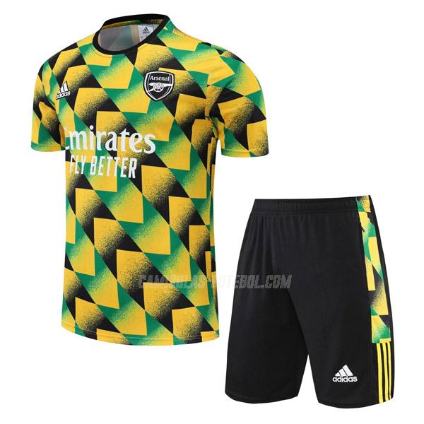 adidas camisola training arsenal traje amarelo verde 2022-23