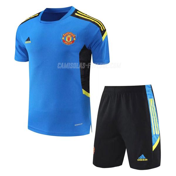 adidas camisola training e calças manchester united 08g7 azul 2021-22