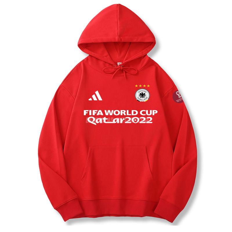 adidas sweatshirt com carapuço alemanha copa do mundo 221125a1 vermelho 2022
