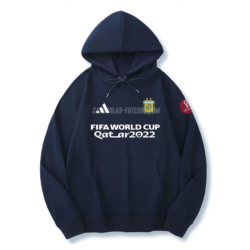 adidas sweatshirt com carapuço argentina copa do mundo 221125a1 azul 2022