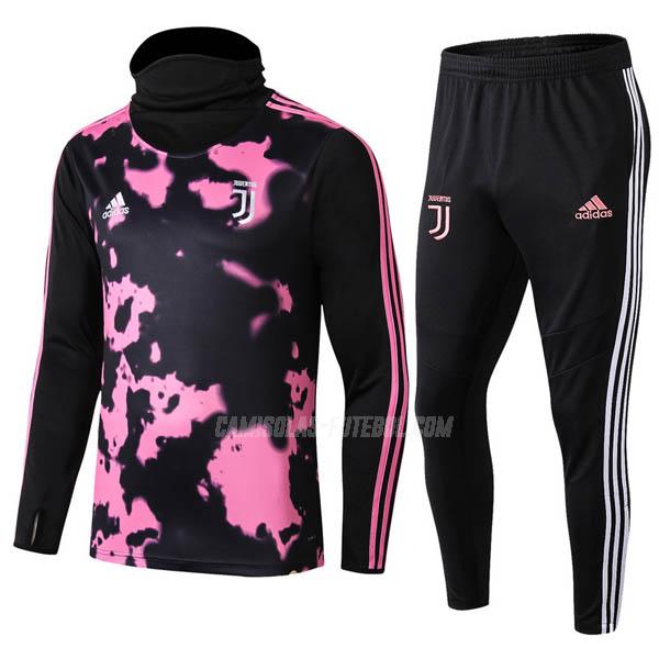 adidas sweatshirt com gola alta juventus rosa preta 2019-2020