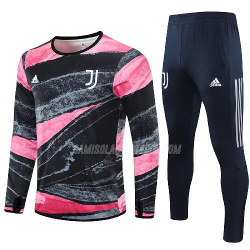 adidas sweatshirt juventus crianças preto-rosa 2021-22
