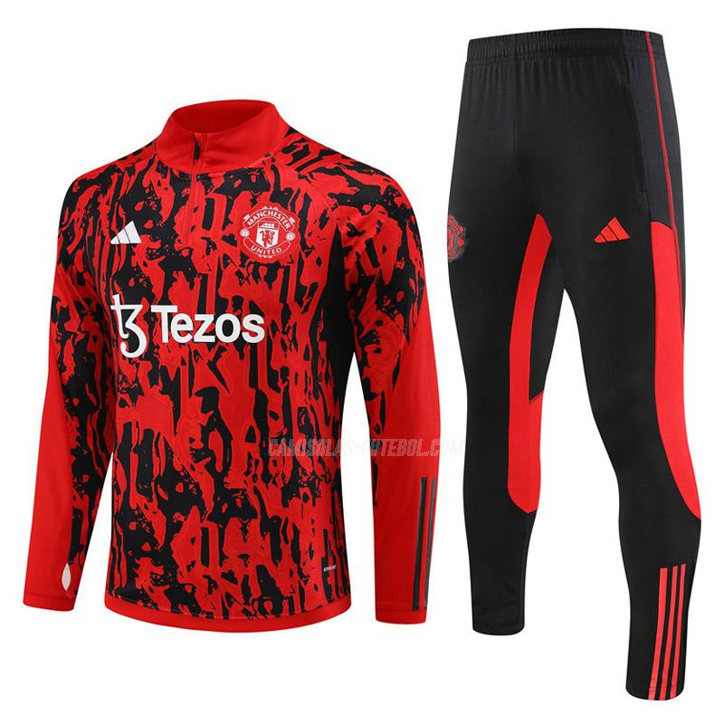 adidas sweatshirt manchester united 23810a1 vermelho preto 2023-24