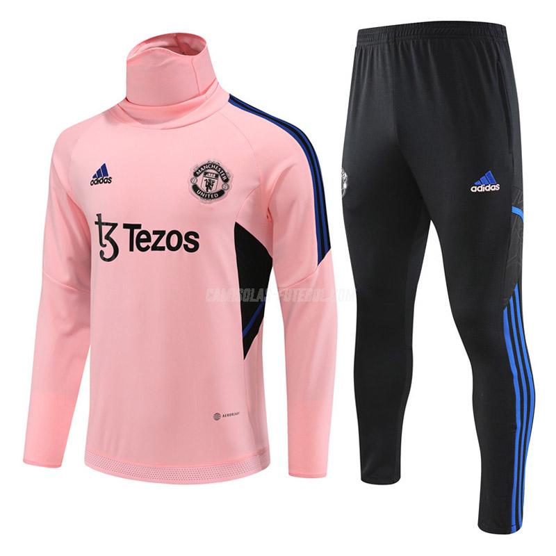 adidas sweatshirt manchester united gola alta rosa 2023