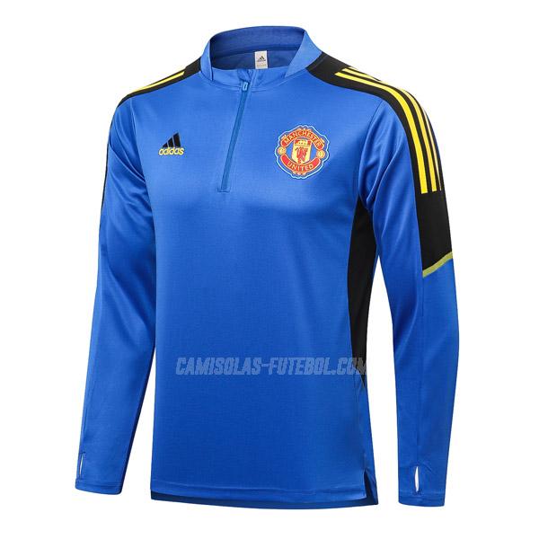 adidas sweatshirt manchester united top azul 2021-22