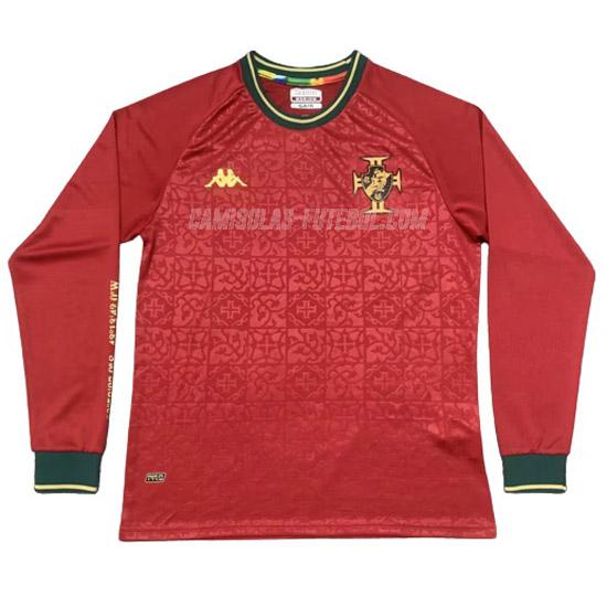 kappa camisola vasco da gama manga comprida do guarda-redes vermelho 2022-23