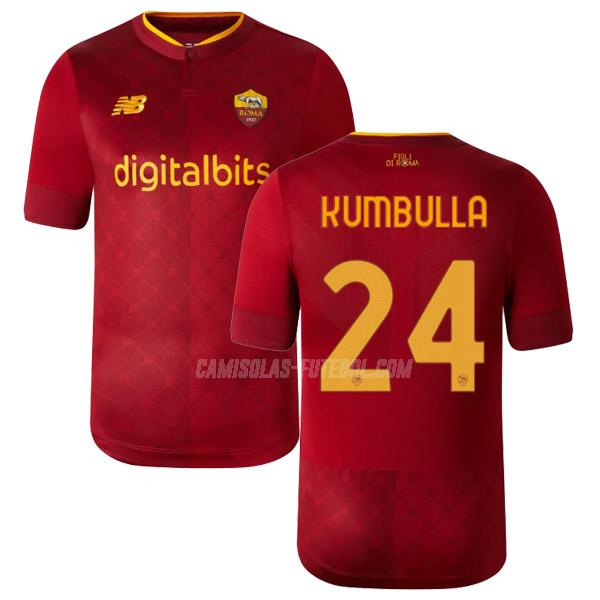 new balance camisola as roma kumbulla equipamento principal 2022-23