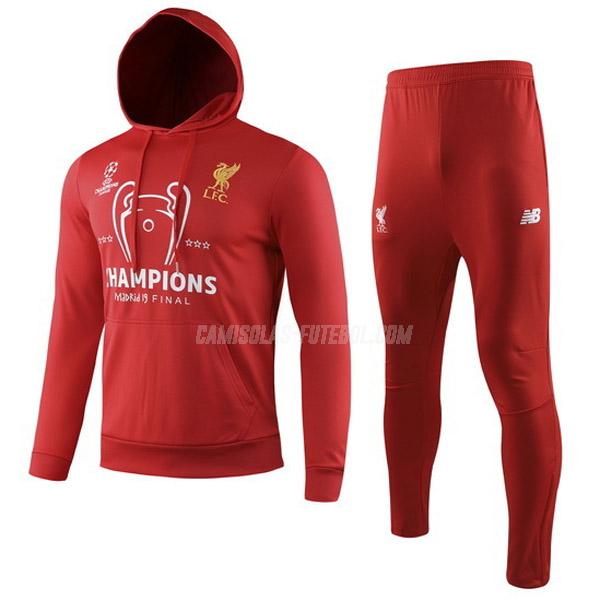 new balance sweatshirt com carapuço liverpool vermelho 2019-2020