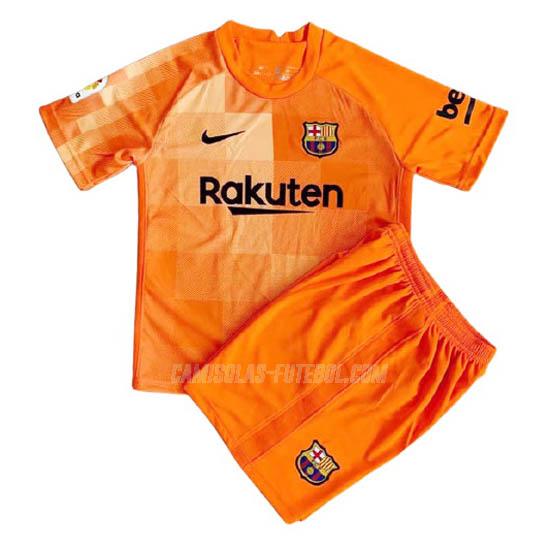 nike camisola barcelona crianças guarda-redes laranja 2021-22