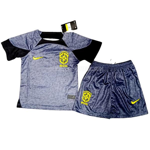 nike camisola brasil crianças guarda-redes copa do mundo preto 2022