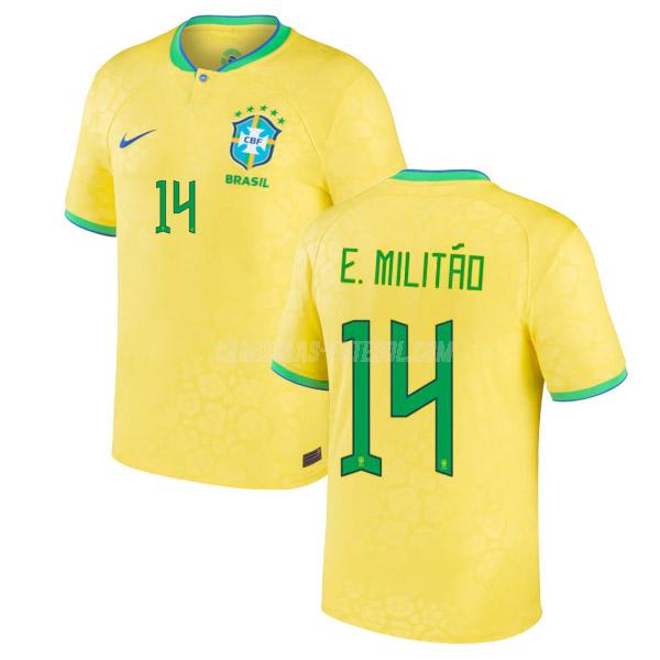 nike camisola brasil e. militão copa do mundo equipamento principal 2022