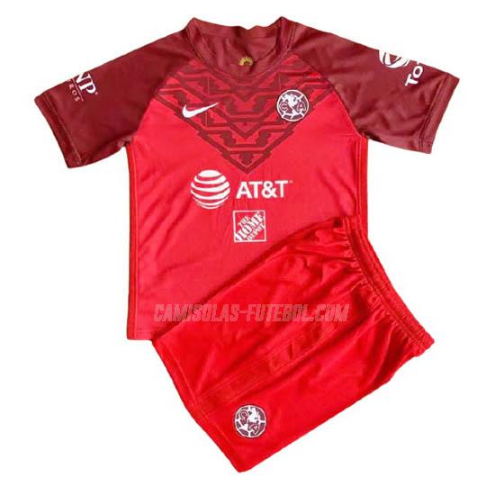 nike camisola club america crianças guarda-redes vermelho 2021-22