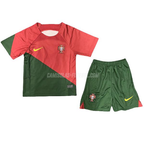 nike camisola portugal crianças copa do mundo equipamento principal 2022