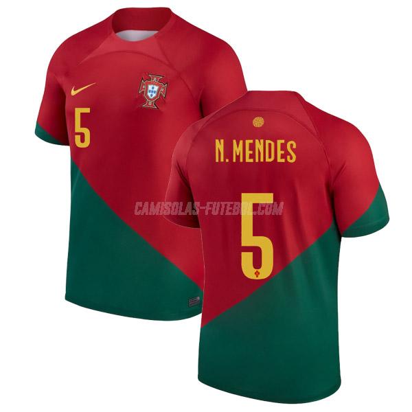 nike camisola portugal n. mendes copa do mundo equipamento principal 2022