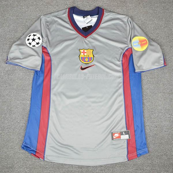 nike camisola retrô barcelona equipamento suplente 1999-2000 