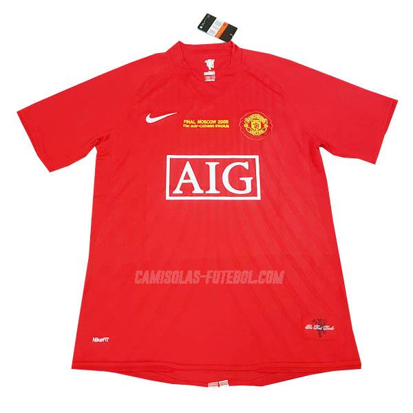 nike camisola retrô manchester united equipamento principal 2007-2008