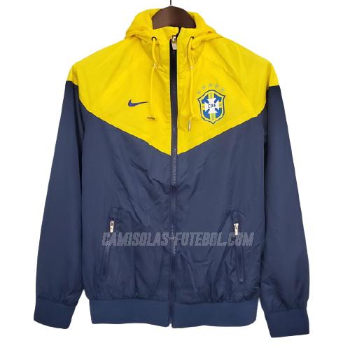 nike casaco windrunner brasil azul amarelo 2021-22