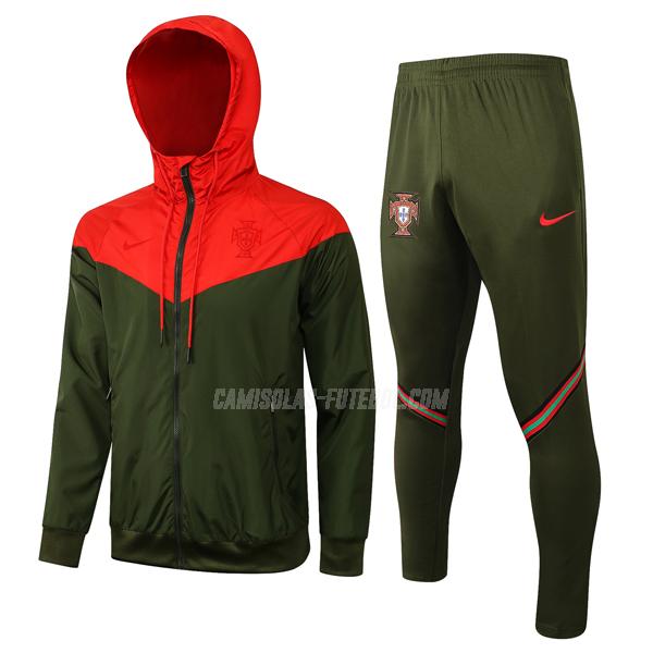 nike casaco windrunner portugal vermelho verde 2021-22