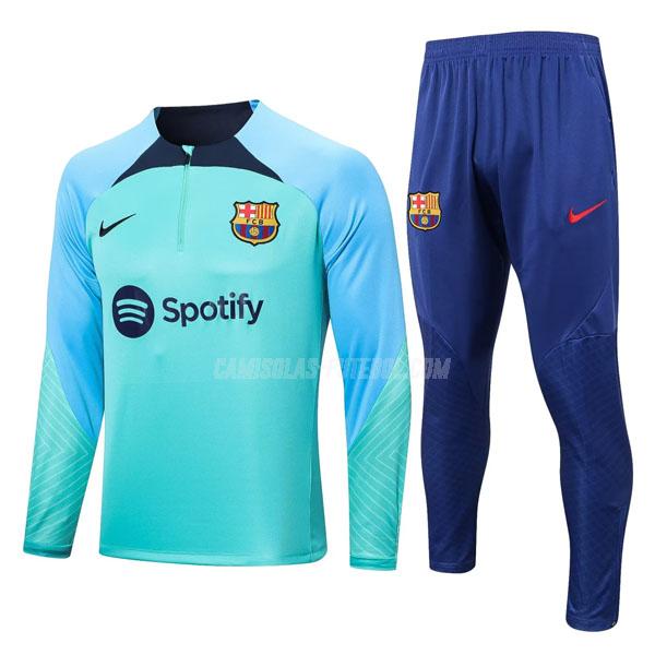 nike sweatshirt barcelona 22117a1 verde azul 2022-23