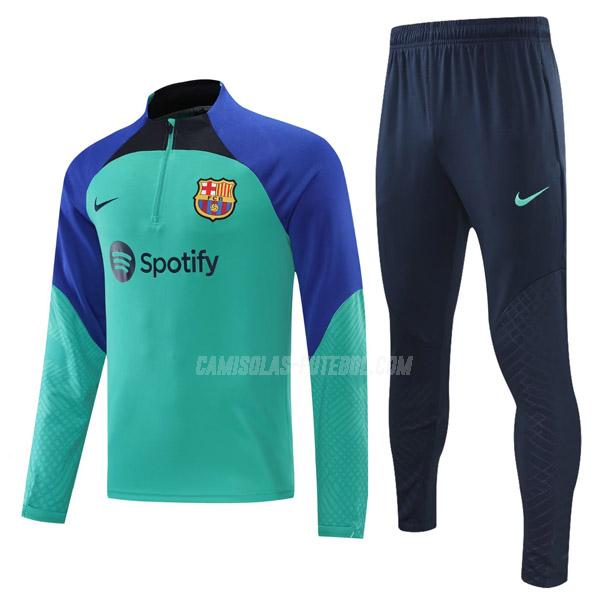 nike sweatshirt barcelona verde azul 2022-23