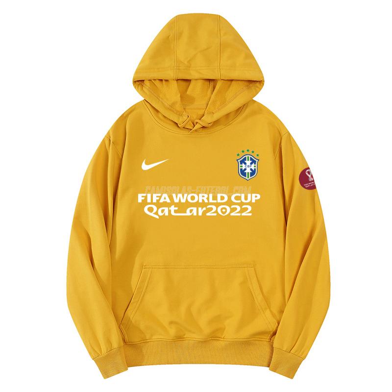 nike sweatshirt com carapuço brasil copa do mundo 221125a1 amarelo 2022