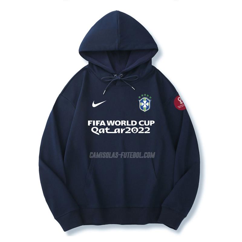 nike sweatshirt com carapuço brasil copa do mundo 221125a1 azul 2022