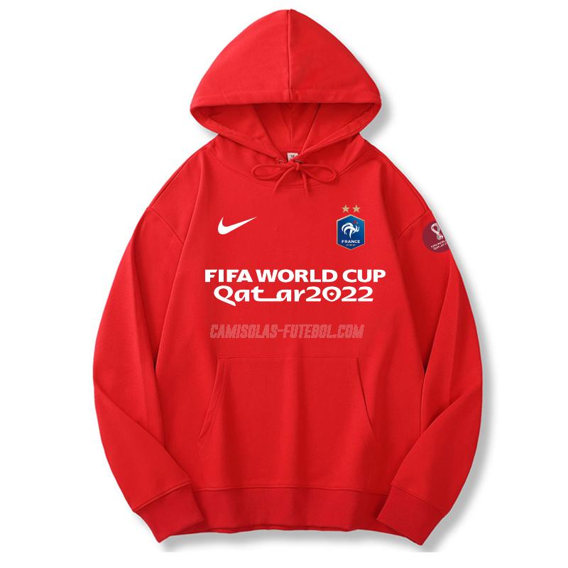 nike sweatshirt com carapuço frança copa do mundo 221125a1 vermelho 2022