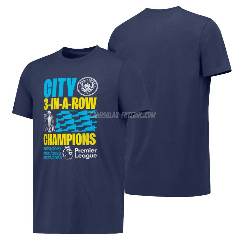 puma camiseta manchester city premier league champions azul 2022-23