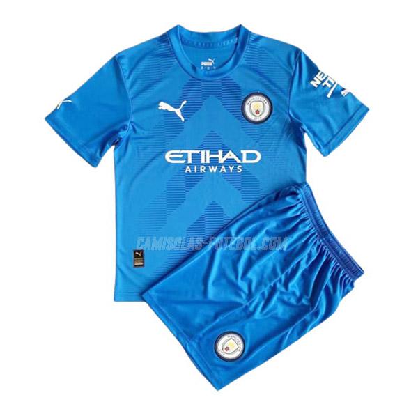 puma camisola manchester city crianças guarda-redes azul 2022-23