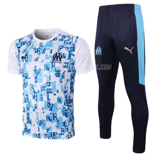 puma camisola training e calças olympique de marsella branco-azulado 2020-21