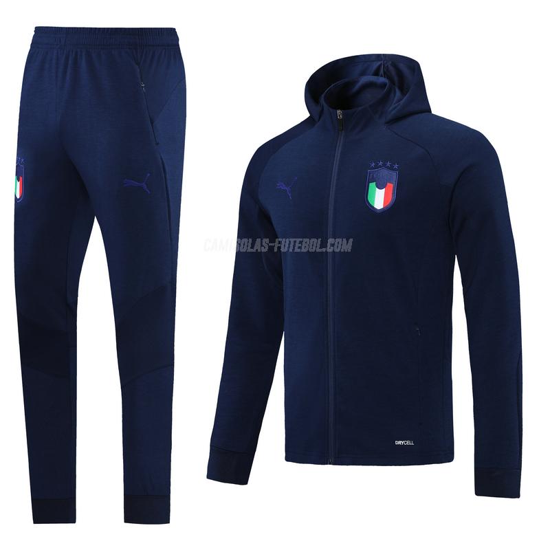puma casaco com carapuço itália azul-marinho 2021-22