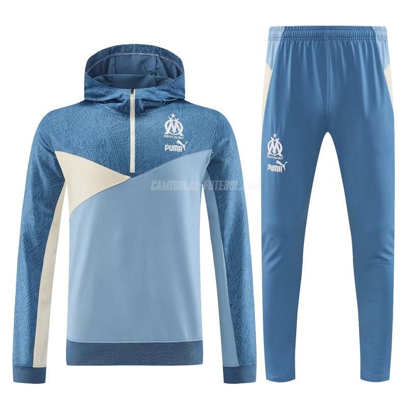 puma sweatshirt com carapuço olympique de marsella 2371a1 azul 2023-24