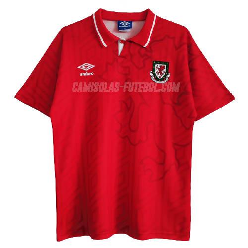 umbro camisola retrô galês equipamento principal 1992-94