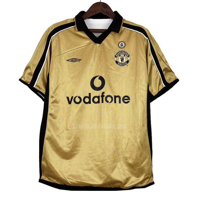 umbro camisola retrô manchester united 100 aniversário equipamento alternativo 2001-2002