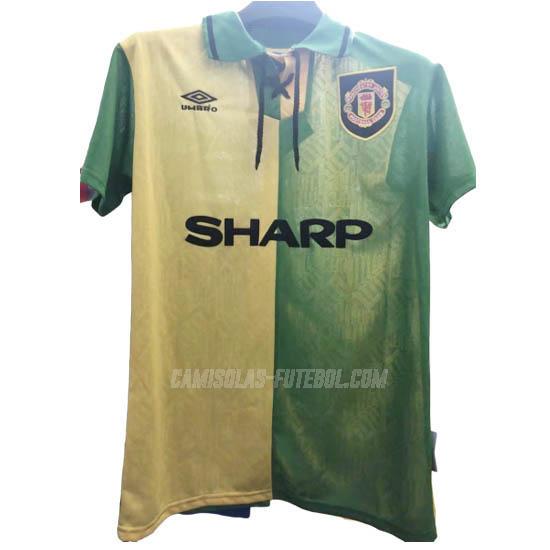 umbro camisola retrô manchester united equipamento suplente 1992-94