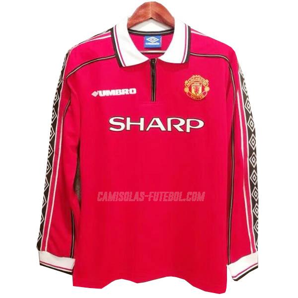umbro camisola retrô manchester united manga comprida equipamento principal 1998-1999